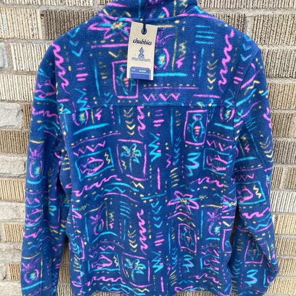 Chubbies Men's Medium Pullover Quarter Zip Neon Crazy Print Golf Fall Fleece - Picture 5 of 7